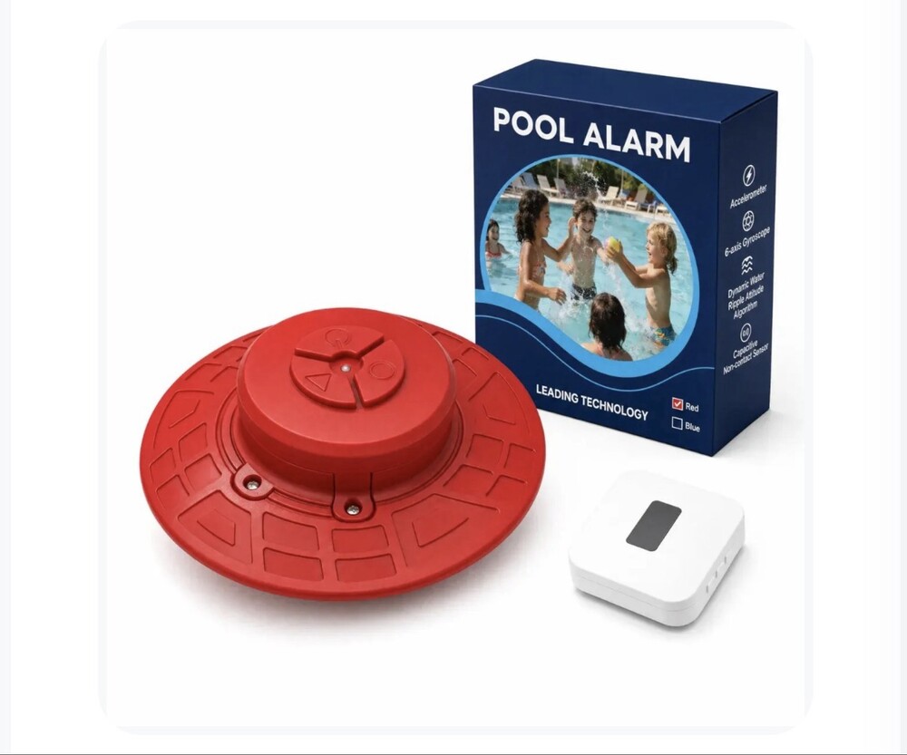 Floating Pool Alarm System with Remote Receiver Inground Above Ground Red